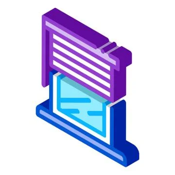 Window with shutters isometric icon vector illustration Ilustración de archivo