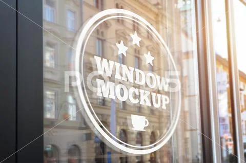 Window signage mockup PSD-Vorlage