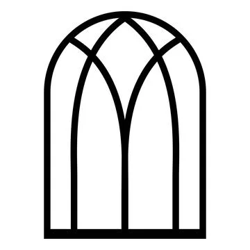 Window silhouette in elegant style with arch. Vector element black Stock Illustration