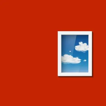 Window with sky and clouds. Stockillustratie