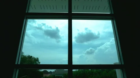 Window Skyline Time Lapse 4k Stock Footage 153613391