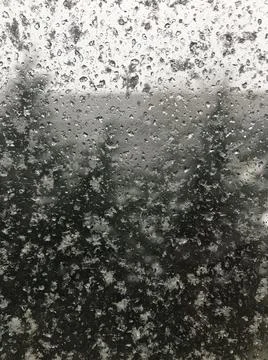 Window with snowflakes Stock Photos