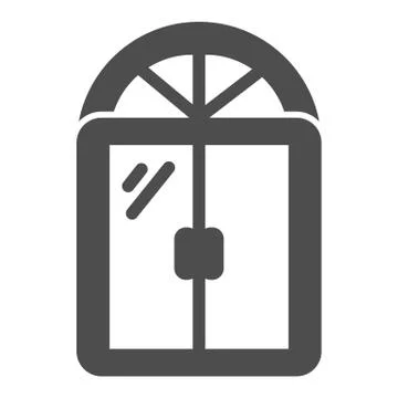 Window solid icon, Furniture concept, Window frame sign on white background Stockillustratie