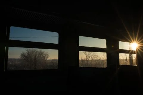 The window of a speeding train Stock Photos