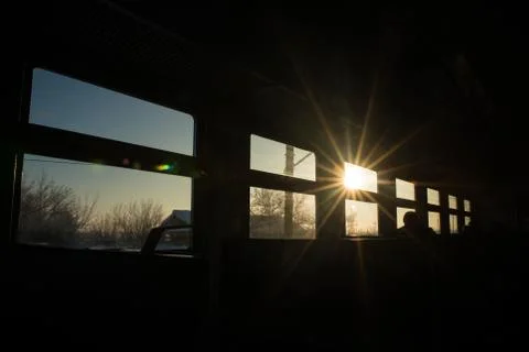 The window of a speeding train Stock Photos