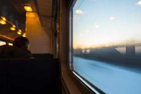 The window of a speeding train Stock Photos