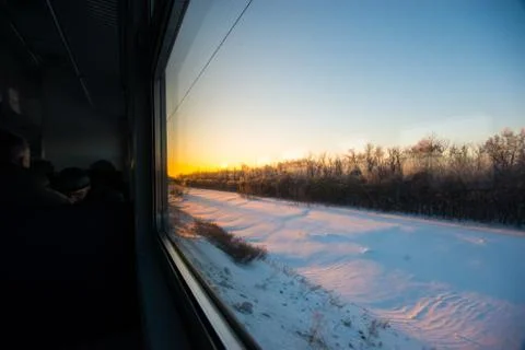 The window of a speeding train Stock Photos