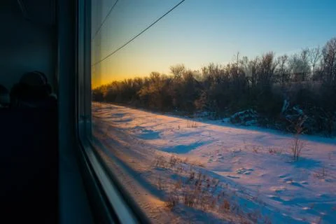 The window of a speeding train Stock Photos