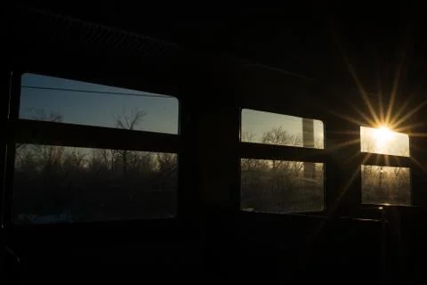 The window of a speeding train Stock Photos