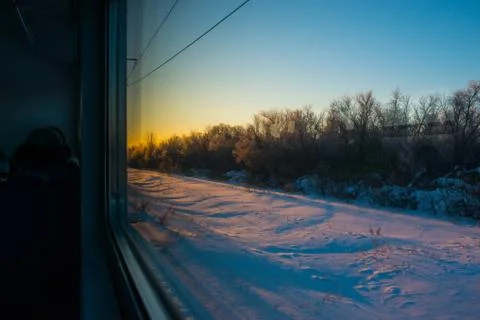 The window of a speeding train Stock Photos