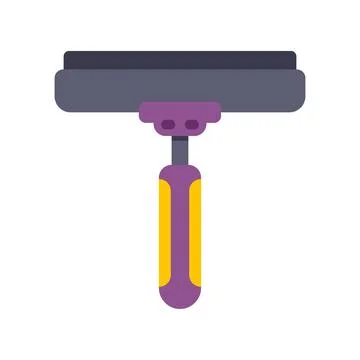 Window squeegee cleaning tool flat design icon Illustrazione stock