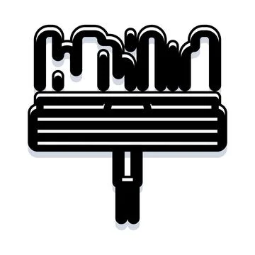Window squeegee dripping water black and white icon Stock Illustration