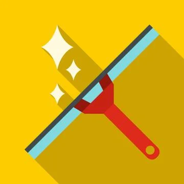 Window squeegee icon, flat style Stock Illustration