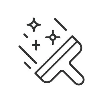Window squeegee icon in line design. squeegee, window, cleaning, glass, hygiene Stockillustratie