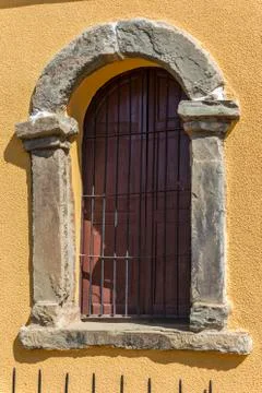 Window with stone frame Stock Photos