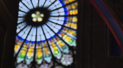 Window of Strasbourg Cathedral (slow rack focus) Stock Footage 62943754
