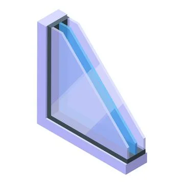 Window structure icon isometric vector. Glass production Stock Illustration