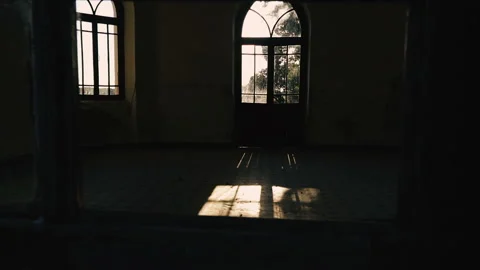 Window. The sun's rays shine through the old window in the room. Stock Footage 112316501