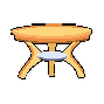 Window table dining pixel art vector illustration Stock Illustration
