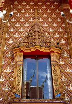 Window of thai temple Stock Photos