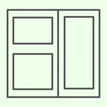 Window thin line icon. Wide closed window construction outline style pictogram Stock Illustration