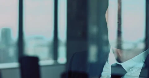 Window, thinking and business man with vision, problem solving or corporate Stock Footage 331428966