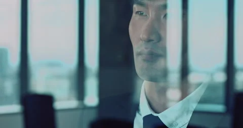 Window, thinking and business man with idea, problem solving or corporate Stock Footage 331458829