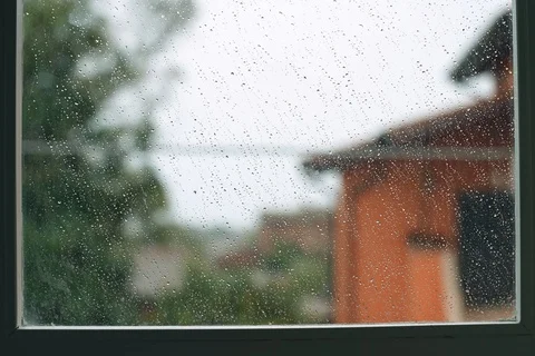 Window timelapse in a rainy day Stock Footage 125622834