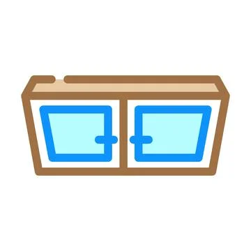 Window top view color icon vector illustration Stock Illustration