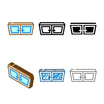 Window top view color icon vector designs Stock Illustration