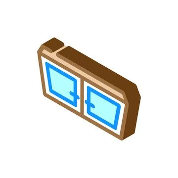 Window top view isometric icon vector illustration Stock Illustration