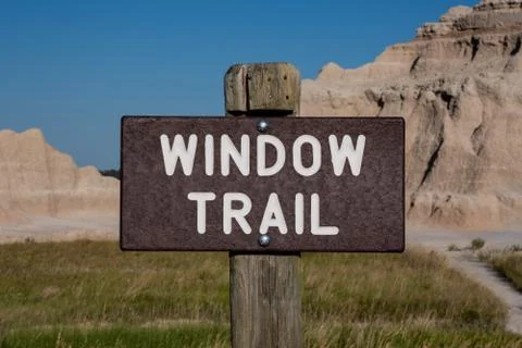 Window Trail Sign Foto stock