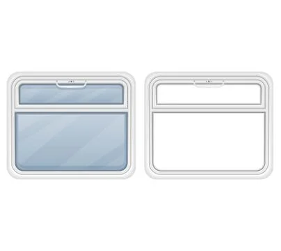 Window in the train compartment illustration Illustrazione stock