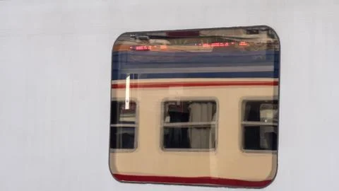 Window of a train. Stock Photos