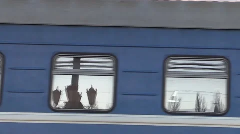 Window of train in the rain Stock Footage 59994757