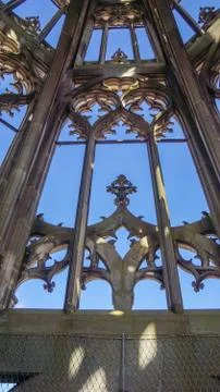 Window of ulm minster tower Stock Photos