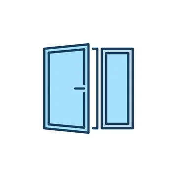 Window vector concept blue simple icon or sign Stock Illustration