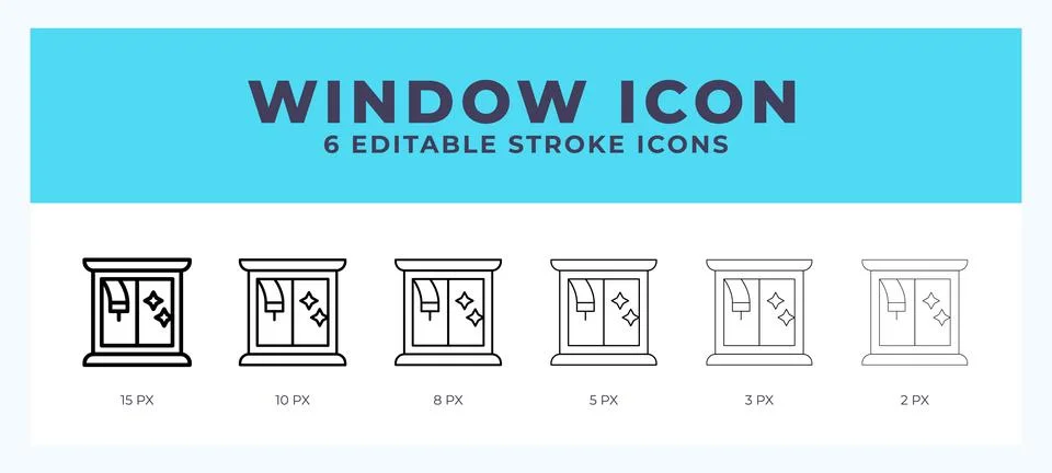 Window vector icon. With different stroke vector illustration. Illustrazione stock