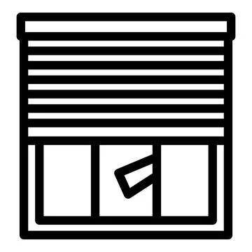 Window with venetian blinds and open casement letting in fresh air Stock Illustration