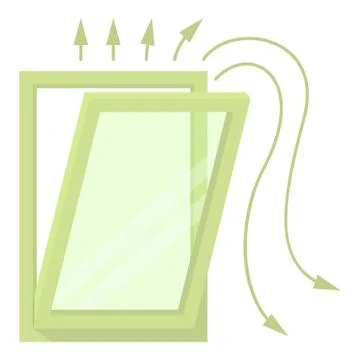 Window ventilation icon, cartoon style Stock Illustration