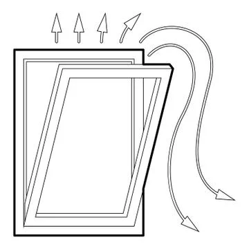 Window ventilation icon, outline style Stock Illustration