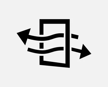 Window Ventilation Opening Ventilate Air Flow Airflow Icon Sign Vector Stock Illustration
