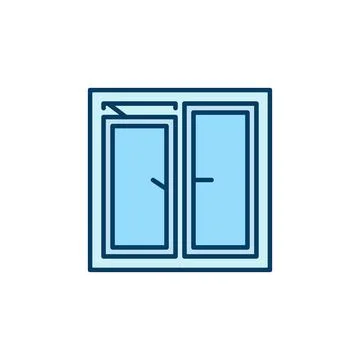Window for Ventilation vector concept colored simple icon Stock Illustration
