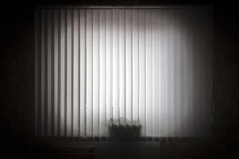 Window with vertical blinds Foto stock