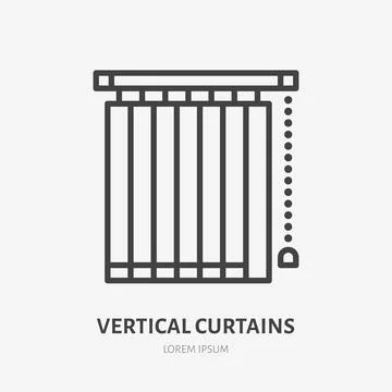 Window vertical jalousie flat line icon. Vector outline illustration of blind Illustrazione stock