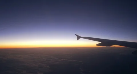 Window View from a Airplane Flight Stock Footage 95428494