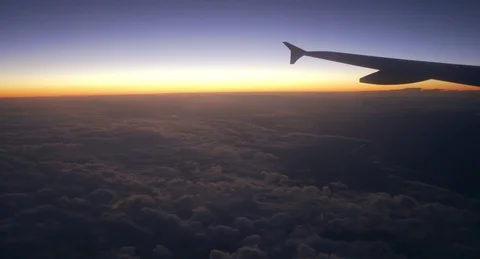 Window View from a Airplane Flight Stock Footage 95428533