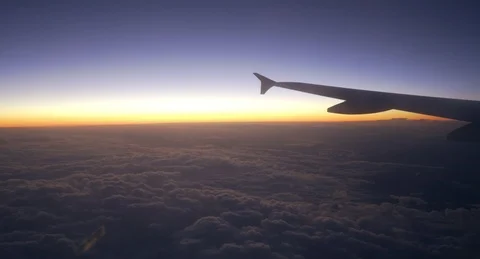 Window View from a Airplane Flight Stock Footage 95428568