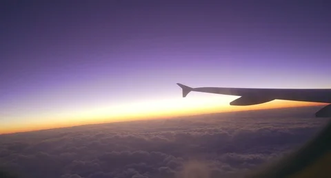 Window View from a Airplane Flight Stock Footage 95428801