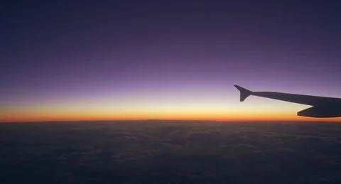 Window View from a Airplane Flight Stock Footage 95428810